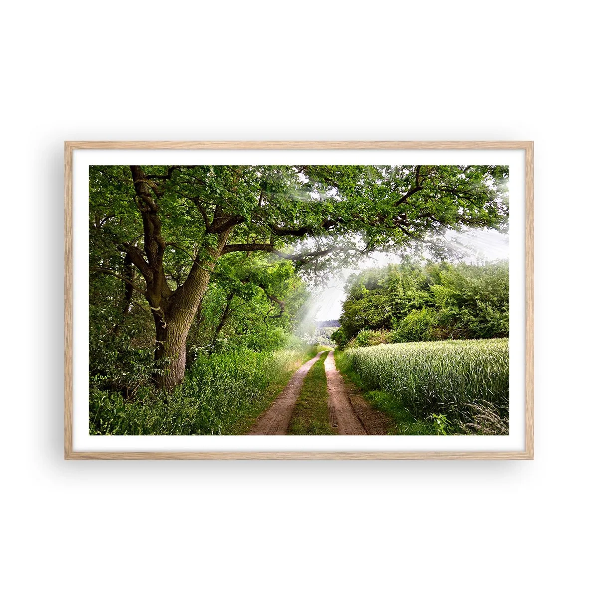 Poster în ramă de stejar deschis - Et in Arcadia ego - 91x61 cm