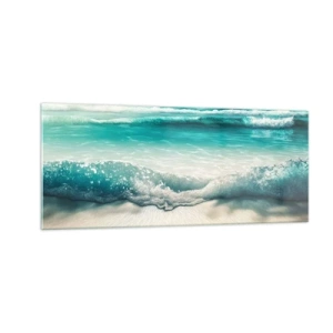 Tablou pe sticlă - Calmul oceanului - 100x40 cm