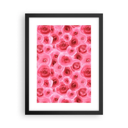 Poster în ramă neagră - Trandafiri de sus în jos - 30x40 cm