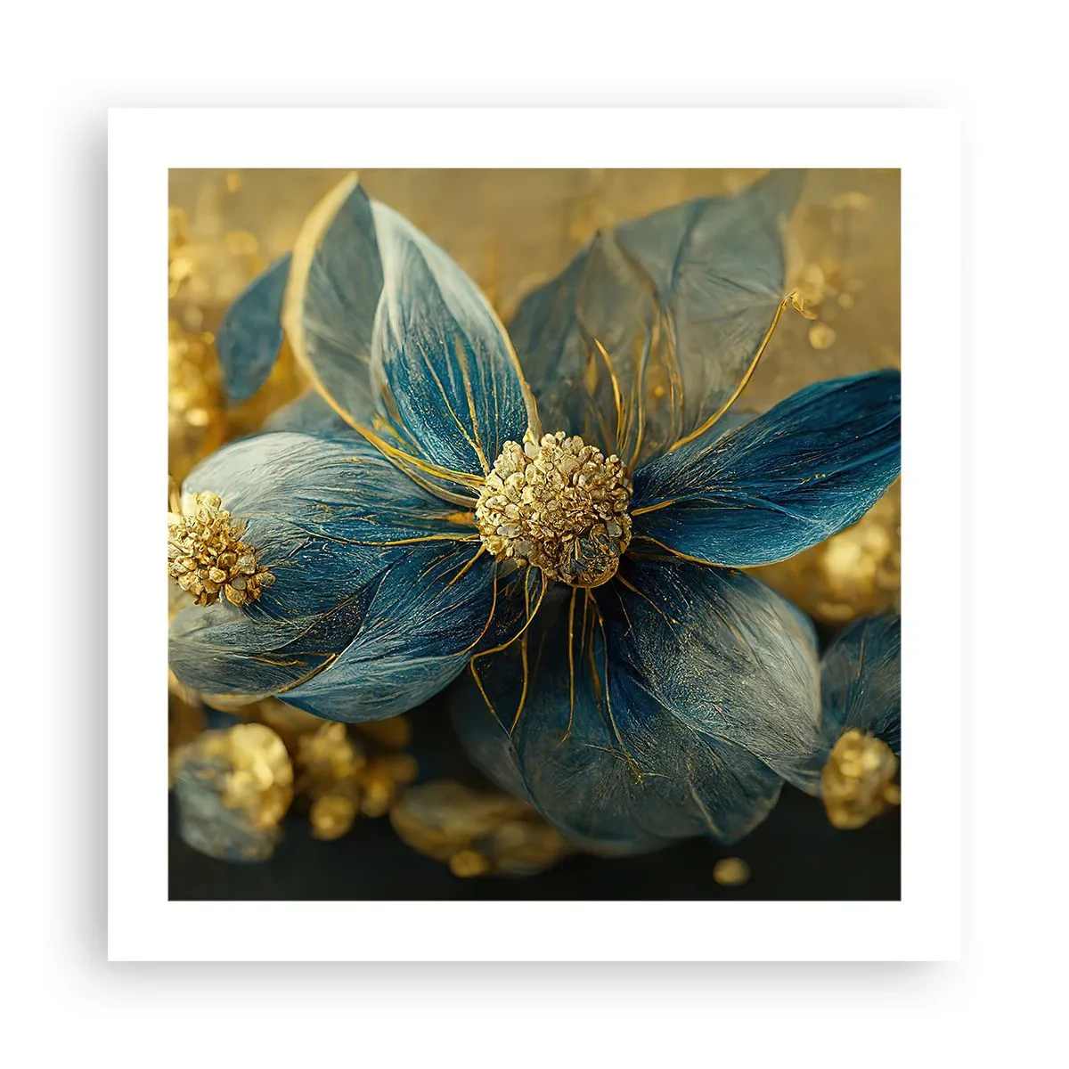 Poster - Floare cu aur - 50x50 cm