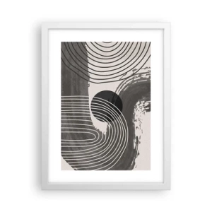 Poster în ramă albă - Ovalul câștigă - 30x40 cm