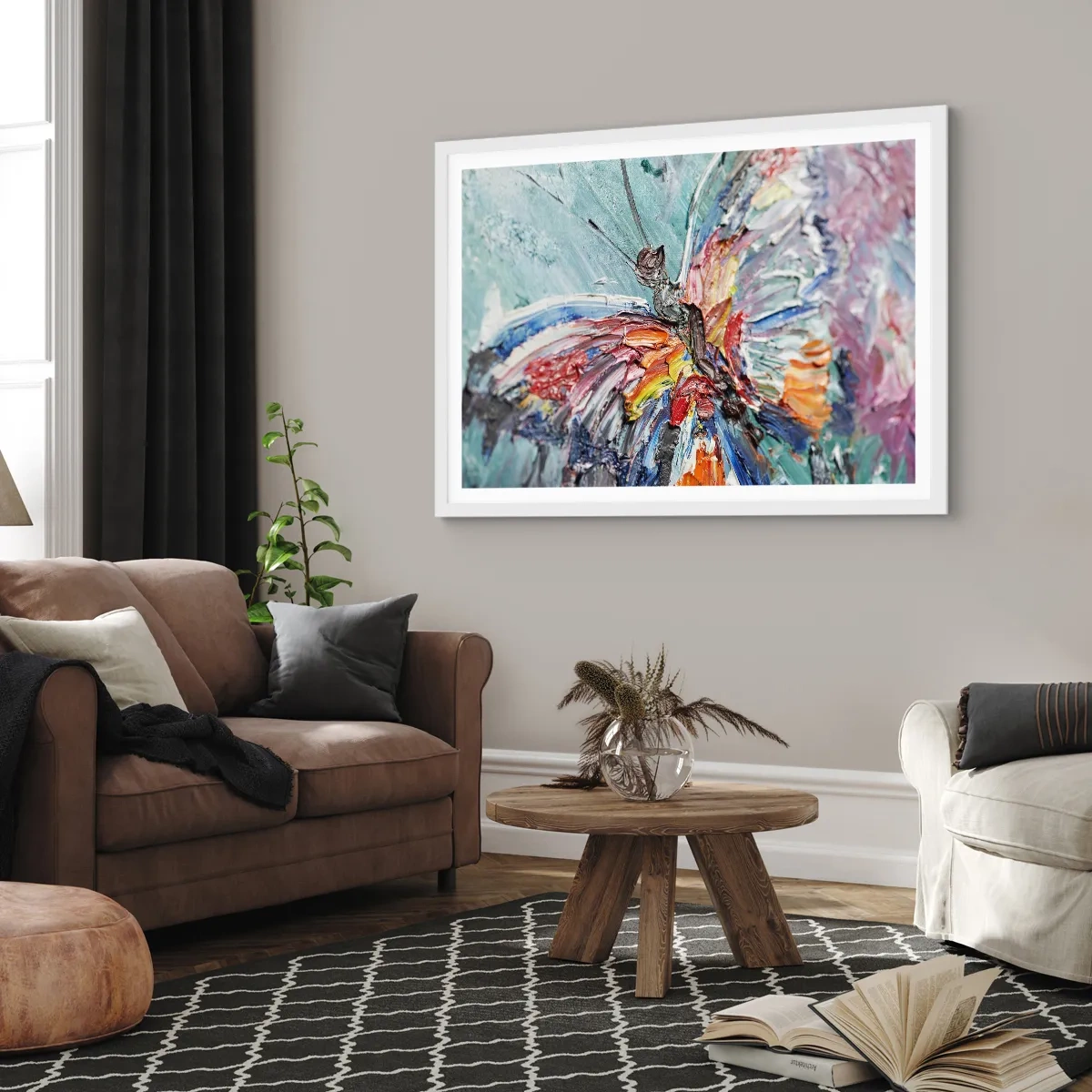 Poster în ramă albă - Pictat de natura - 91x61 cm