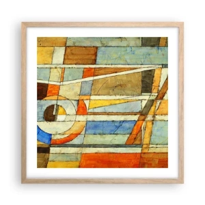 Poster în ramă de stejar deschis - Cubismul în construcție - 50x50 cm