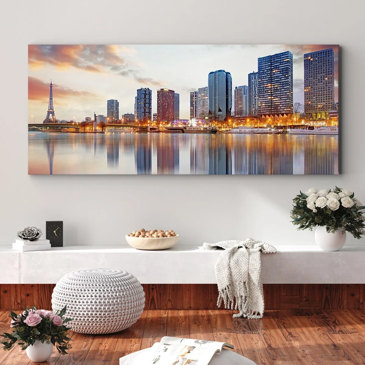 Tablou pe pânză - Calmul monumental al Parisului - 90x30 cm