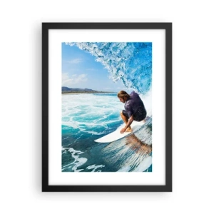 Poster în ramă neagră - Dansând cu valurile - 30x40 cm