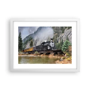 Poster în ramă albă - Și încotro? Unde? - 40x30 cm