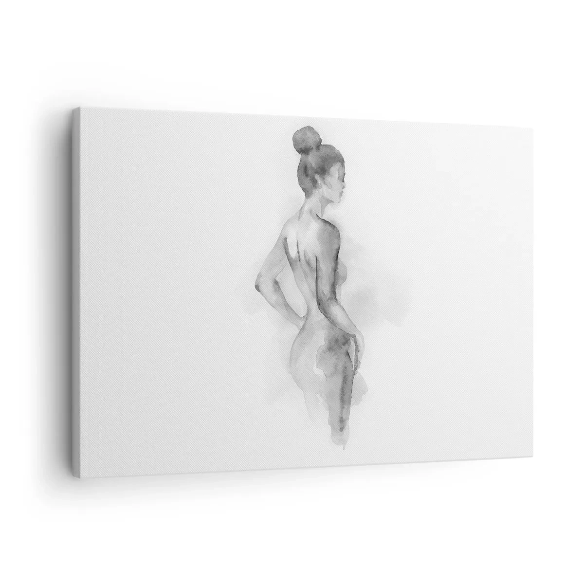 Tablou pe pânză Canvas - Schiță în acuarelă a unei siluete feminine - 70x50cm - Frumoasă ca o pictură - Decorațiune modernă pentru perete pentru living și dormitor ARTTOR