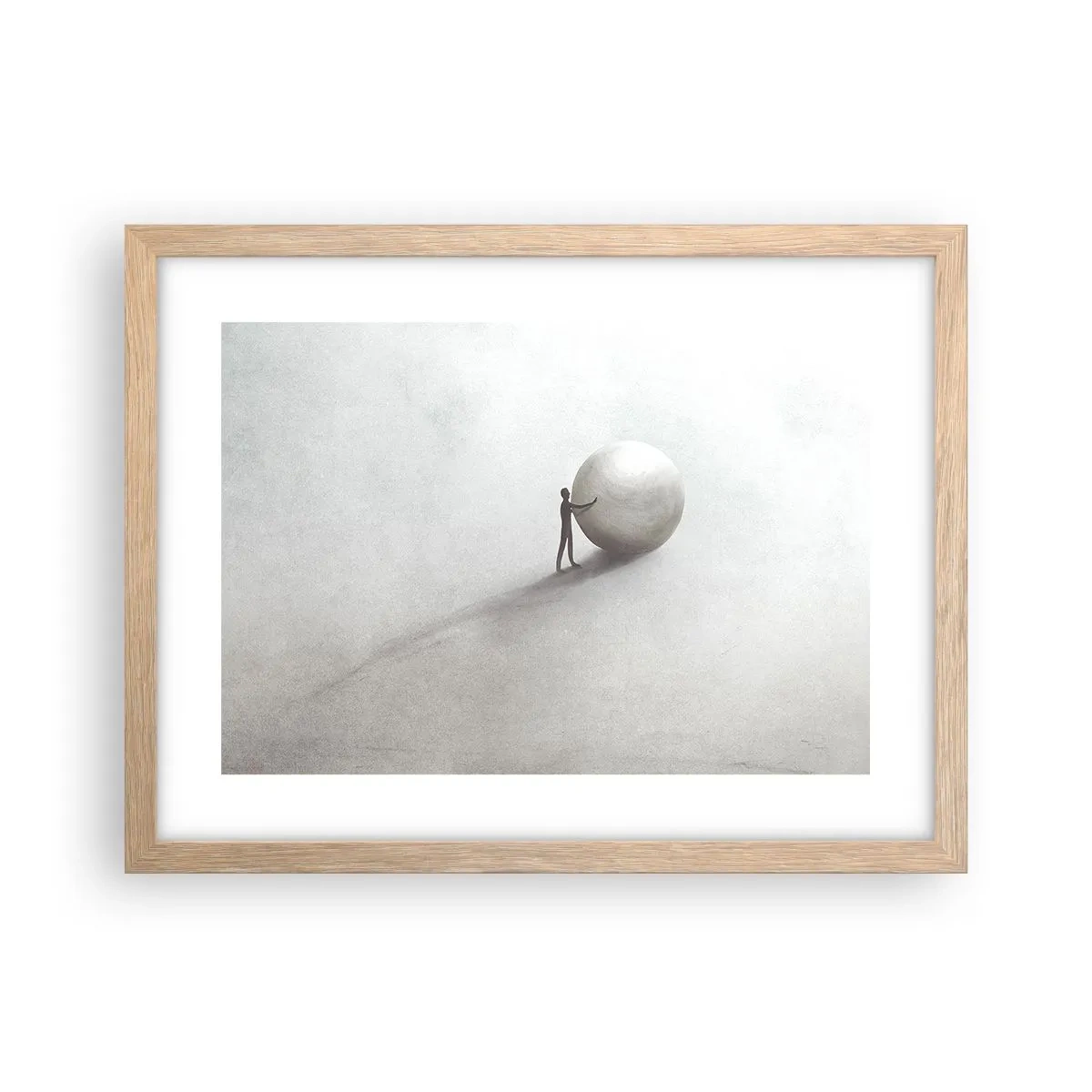 Poster în ramă de stejar deschis - Jocul vieții - 40x30 cm