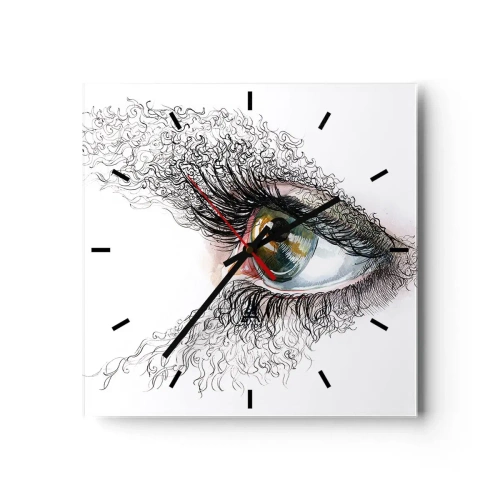 Ceas de perete - Ceas pe sticlă - Privește direct în suflet - 30x30 cm