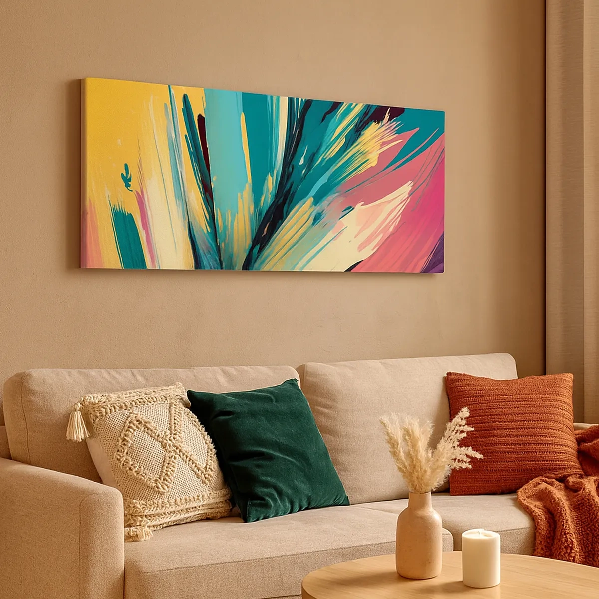 Tablou pe pânză - Compoziția - o explozie de bucurie - 30x30 cm