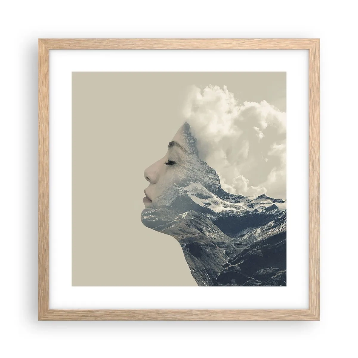 Poster în ramă de stejar deschis - Frumusețea elementelor - 40x40 cm