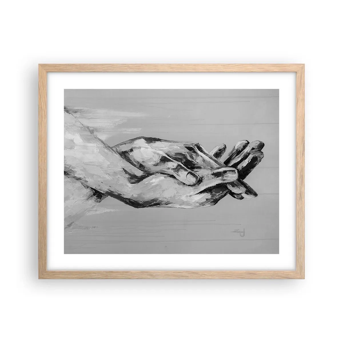 Poster în ramă de stejar deschis - Începutul... - 50x40 cm