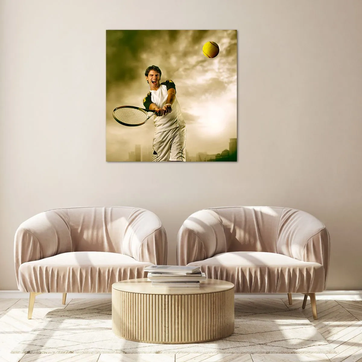 Tablou pe sticlă - Energie și bucurie - 70x70 cm