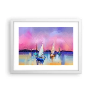 Poster în ramă albă - Direcția: ape largi - 40x30 cm