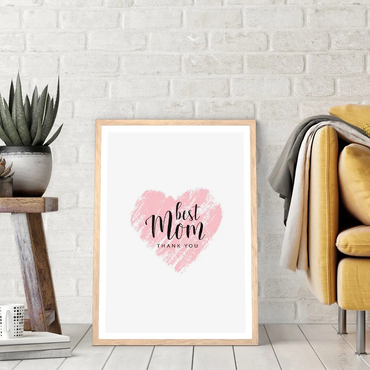 Poster în ramă de stejar deschis - Întotdeauna la momentul potrivit - 50x70 cm