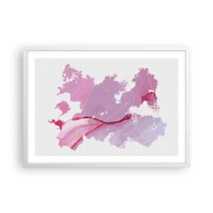Poster în ramă albă - Harta unei lumi roz - 70x50 cm