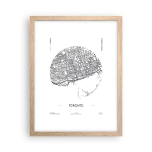 Poster în ramă de stejar deschis - Anatomia Toronto - 30x40 cm
