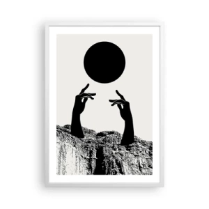 Poster în ramă albă - Compoziție suprarealistă: soarele și tot restul - 50x70 cm
