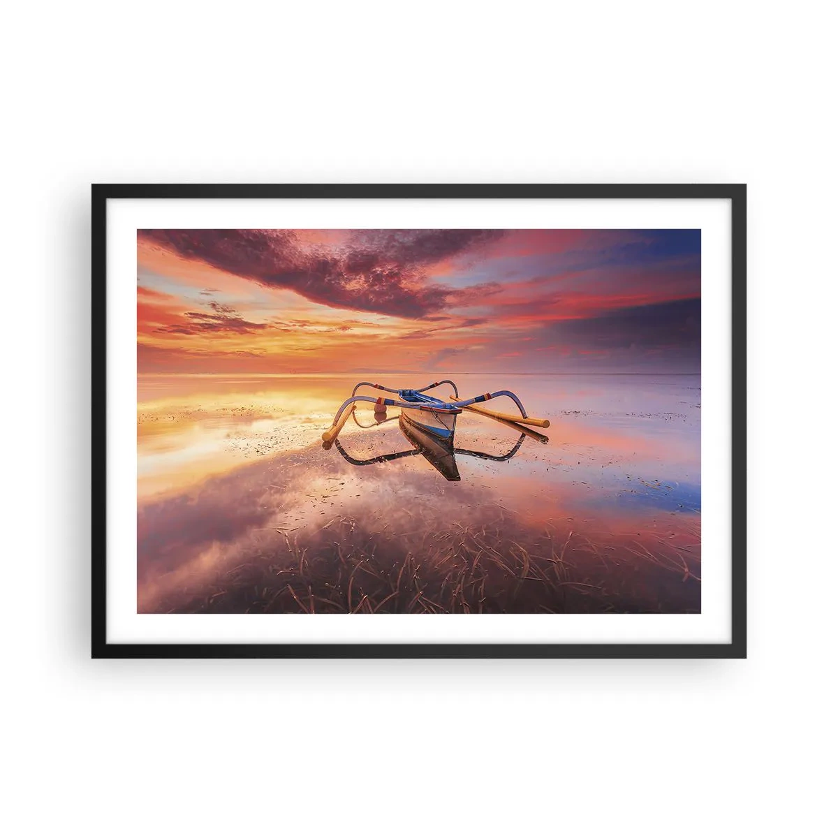 Poster în ramă neagră - Liniștea unei seri tropicale - 70x50 cm