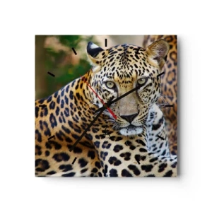 Ceas de perete - Ceas pe sticlă - Sălbatic și liniștit - 30x30 cm