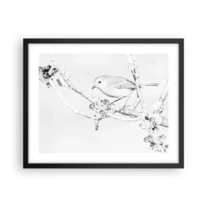 Poster în ramă neagră - Dimineață de iarnă - 50x40 cm