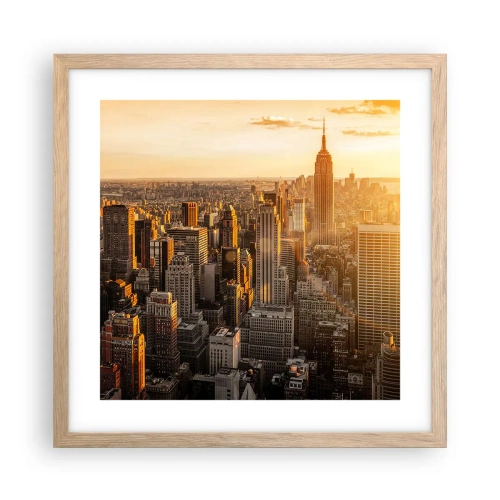 Poster în ramă de stejar deschis - Crescând la soare - 40x40 cm