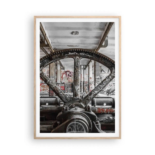 Poster în ramă de stejar deschis - Viața secretă a unei fabrici - 70x100 cm