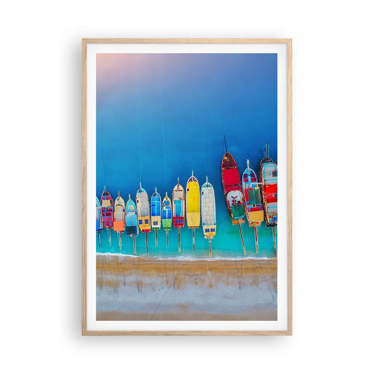 Poster în ramă de stejar deschis - Din perspectiva unei păsări - 70x100 cm