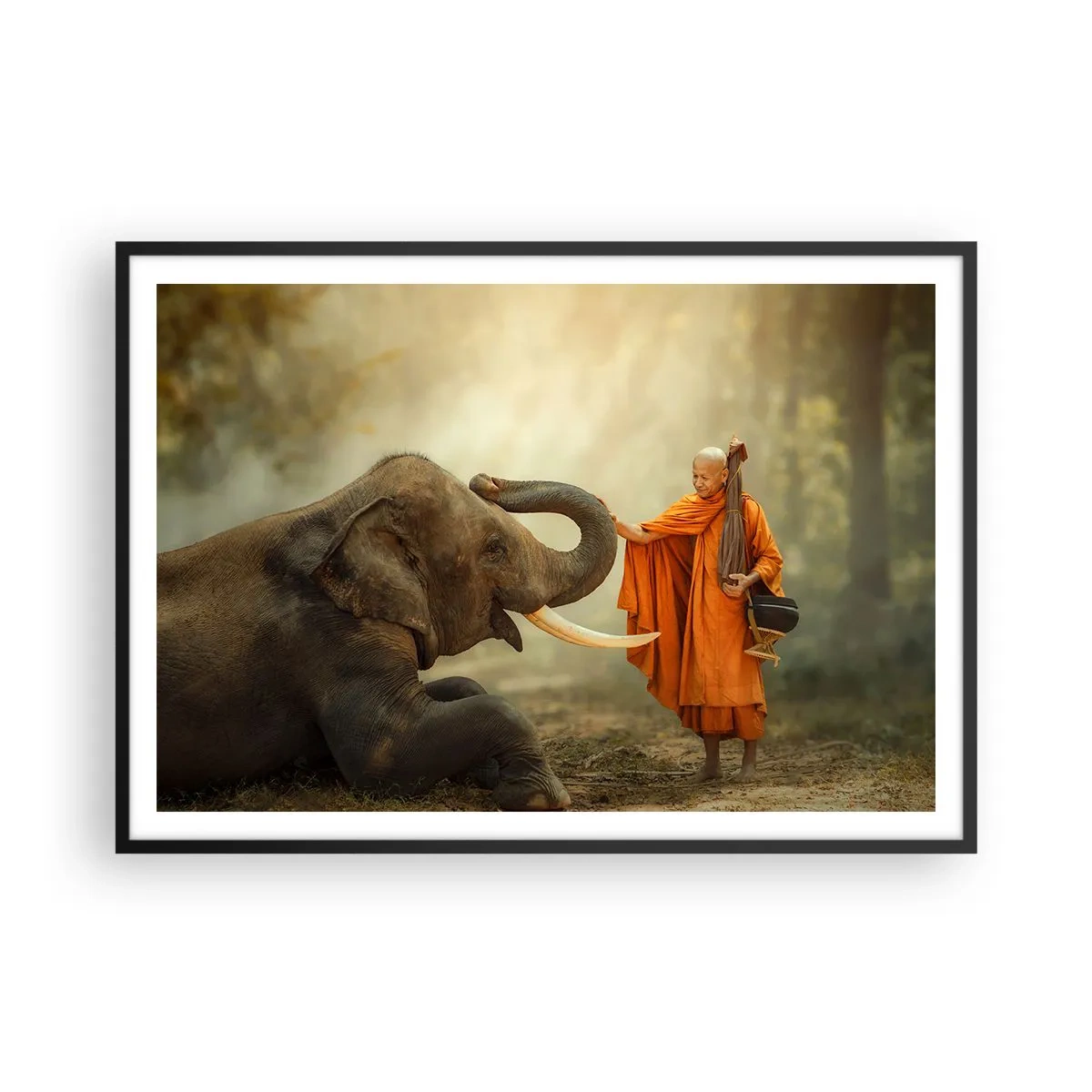 Poster în ramă neagră - Întâlnire în călătorie - 100x70 cm