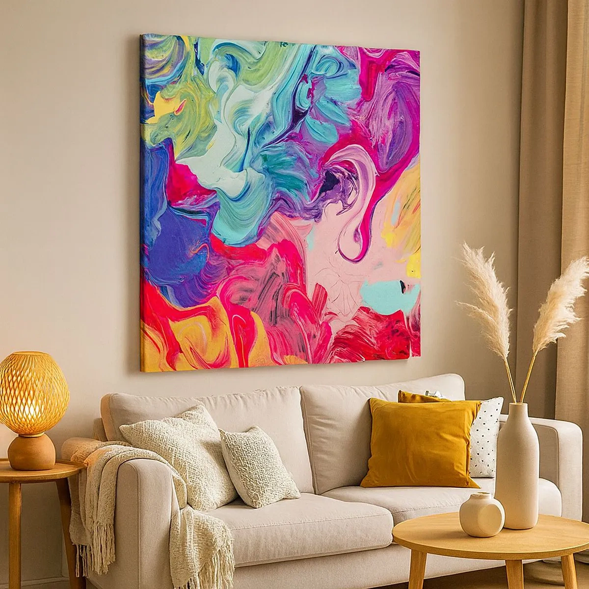 Tablou pe pânză - Nașterea culorii - 30x30 cm