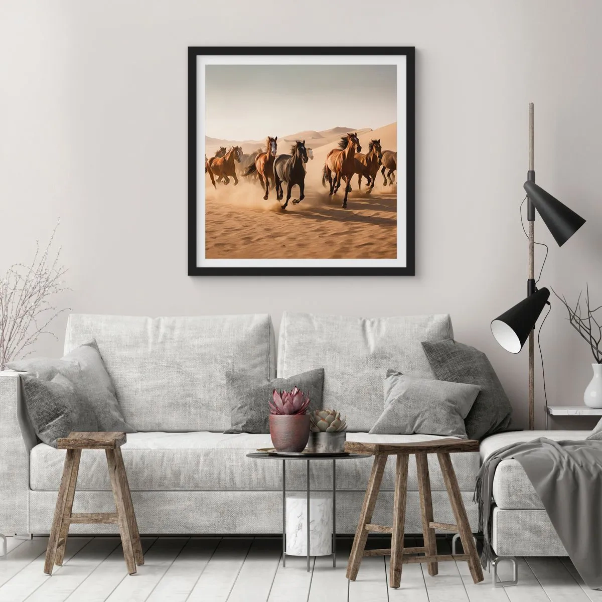 Poster în ramă neagră - Liberi ca vântul - 30x30 cm
