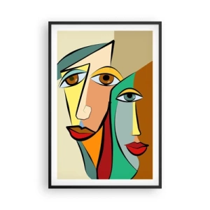 Poster în ramă neagră - Cuplu cubist - 61x91 cm