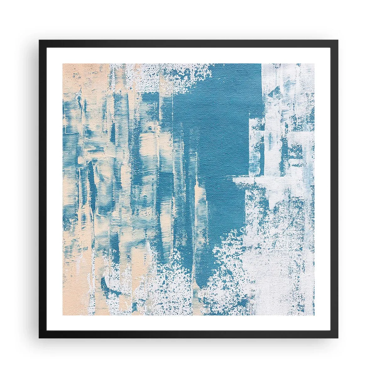 Poster în ramă neagră - Prin ţurţur de gheață - 60x60 cm