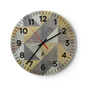 Ceas de perete - Ceas pe sticlă - La unghiul triunghiului - 40x40 cm