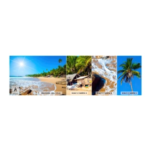 Mostră tapet autocolant Deluxe Sticker - Un loc exotic pentru tine - Peisaj, Mare, Plaja Paradisului - 100x30 cm