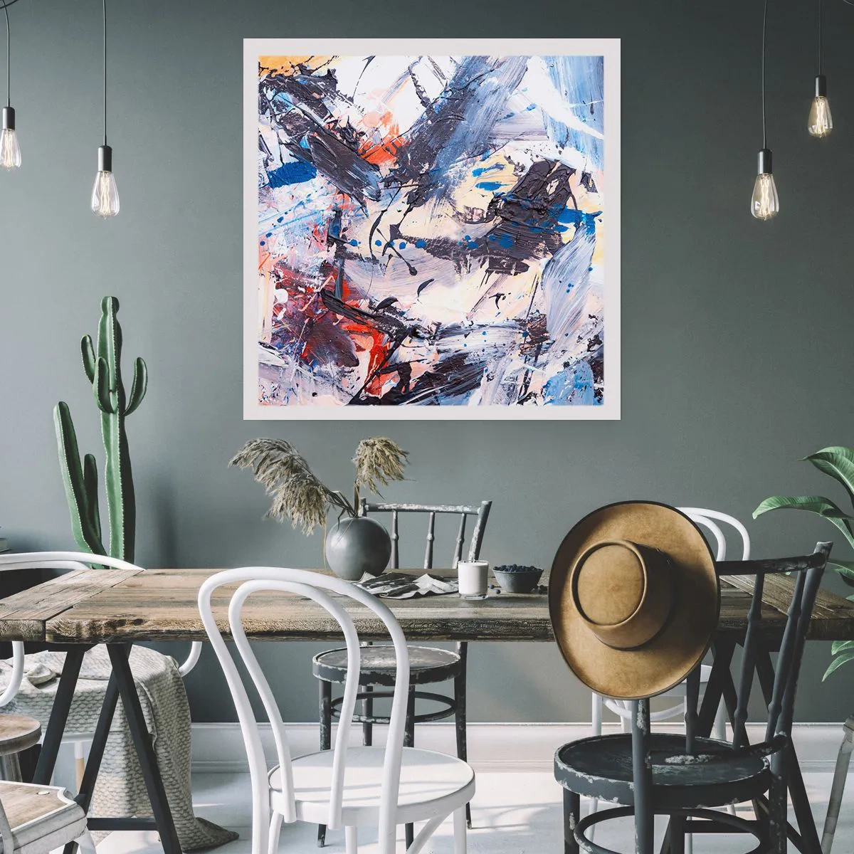 Poster - Dansul nebun al abstracției - 50x50 cm