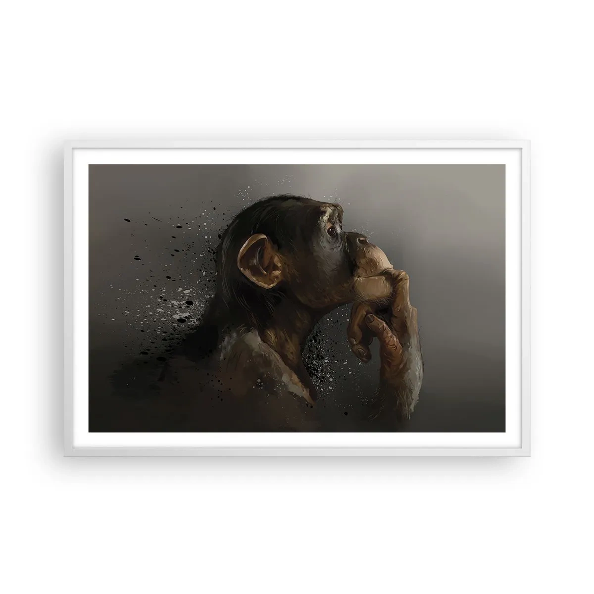 Poster în ramă albă - Cu siguranță, gânditorul - 91x61 cm