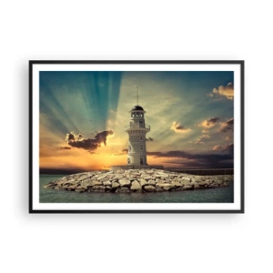 Poster în ramă neagră - Lumină - Bunătate - Frumusețe - 100x70 cm