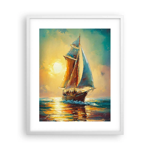Poster în ramă albă - Pânzele umflate de vânt - 40x50 cm