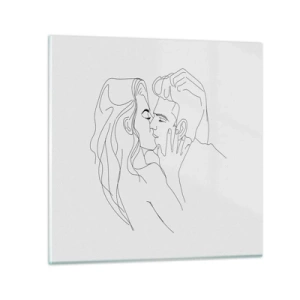 Tablou pe sticlă - Cu aceeași linie - 50x50 cm