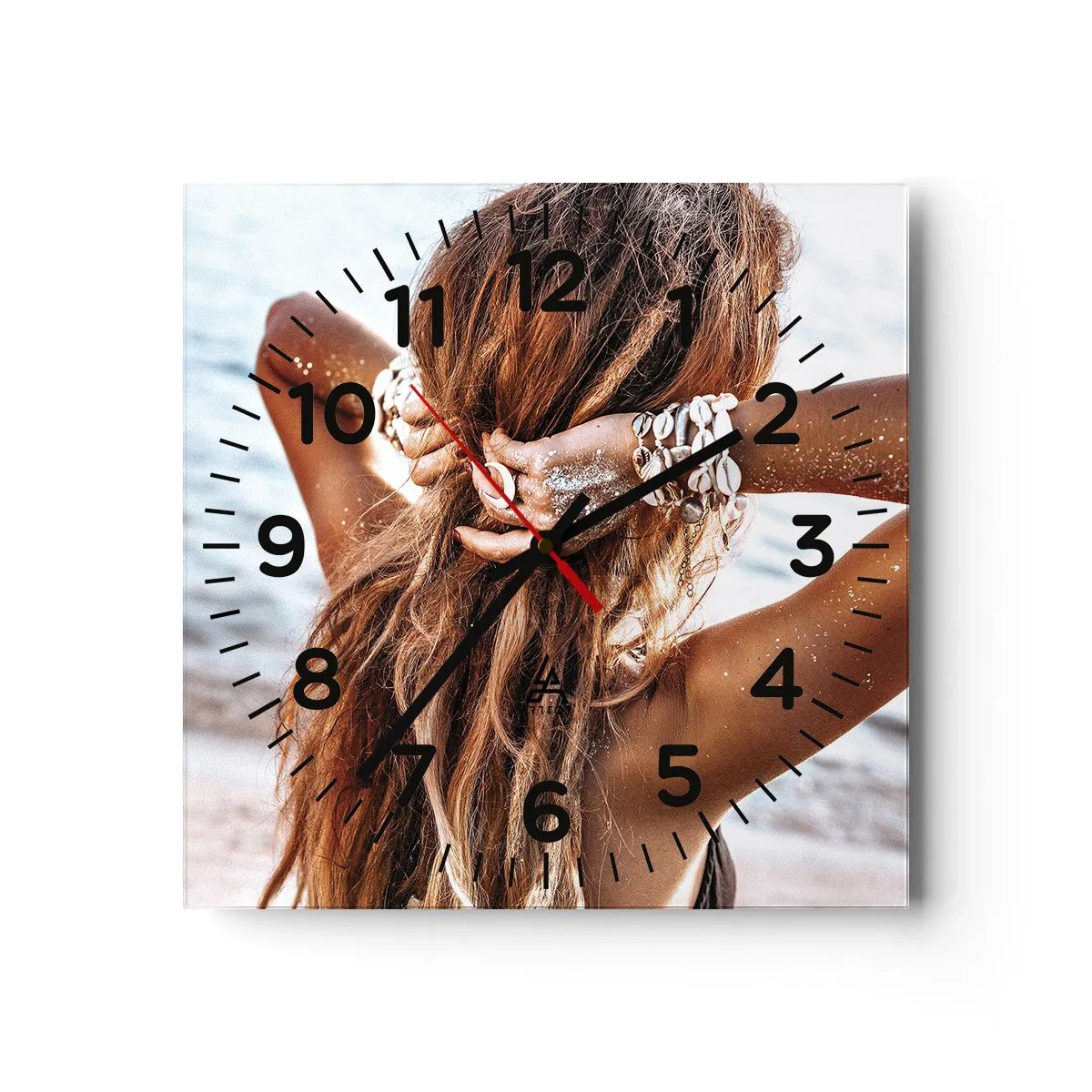 Ceas de perete - Ceas pe sticlă - Sora apei și a soarelui - 40x40 cm