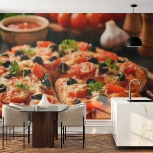 Tapet Standard Eco - Ai scăpat din nou - Gastronomie, Pizza, Roșie - 400x280 cm