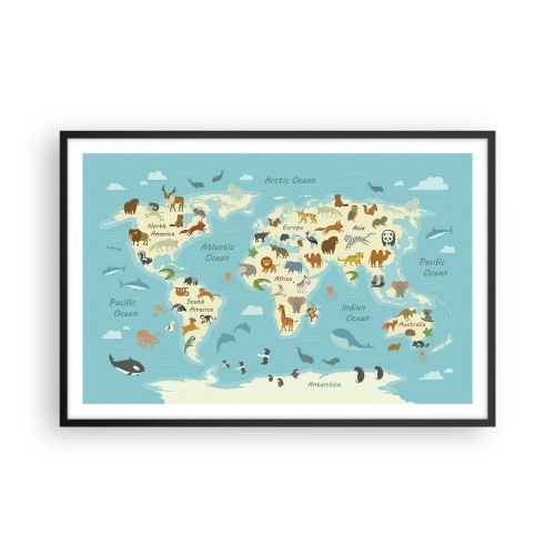 Poster în ramă neagră - Vecini buni - 91x61 cm