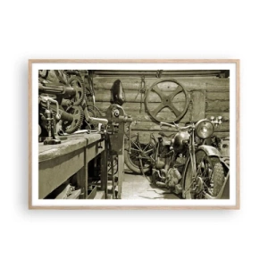 Poster în ramă de stejar deschis - În șopronul unchiului Vlad - 100x70 cm