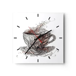 Ceas de perete - Ceas pe sticlă - Ceaiul este bun pentru orice - 30x30 cm