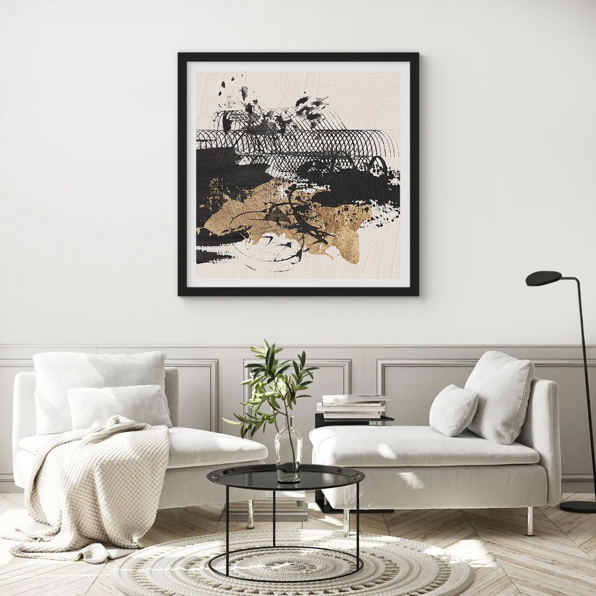 Poster în ramă neagră - Compoziție cu pasiune - 30x30 cm