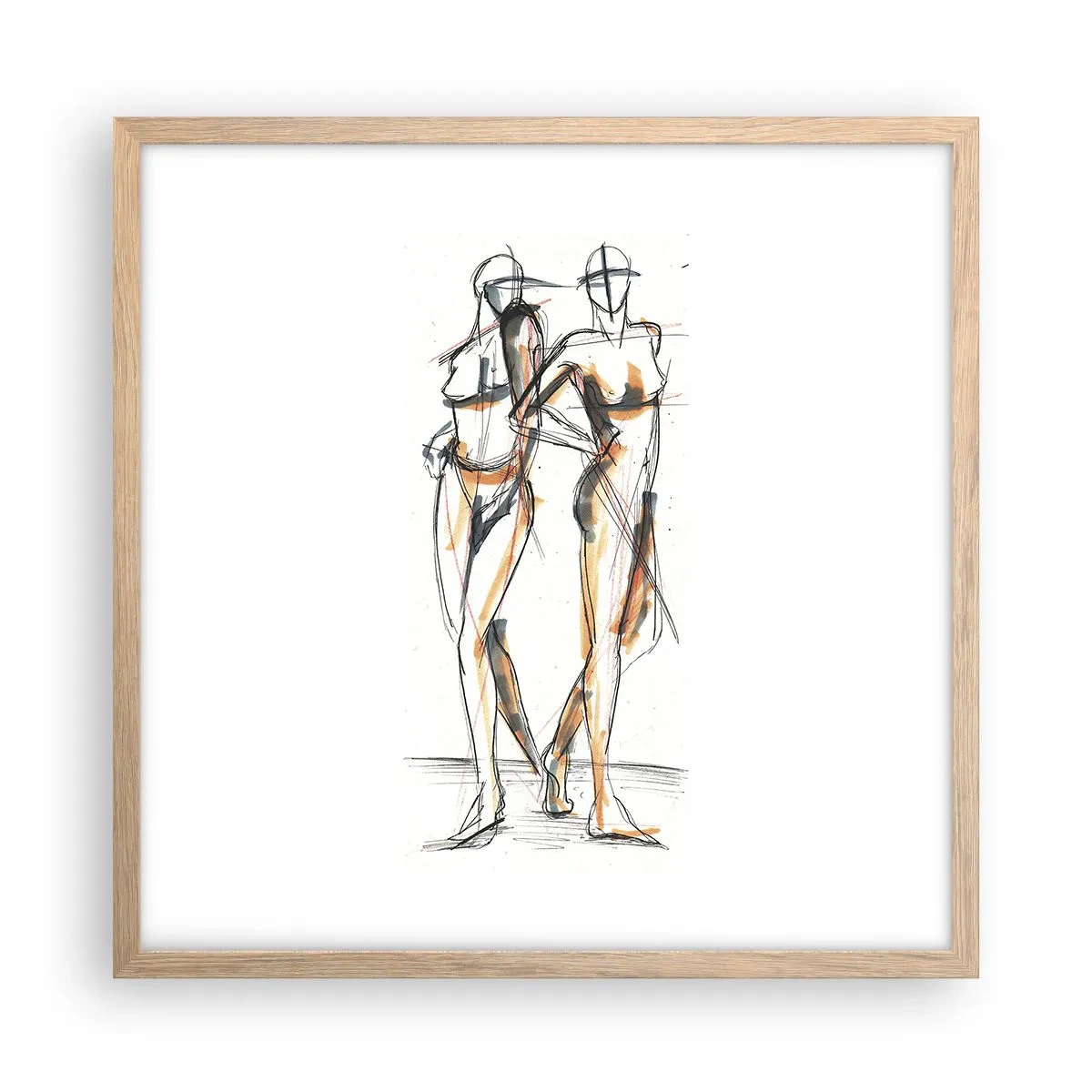 Poster în ramă de stejar deschis - Un studiu de farmec - 50x50 cm