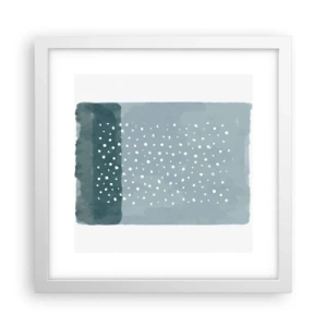 Poster în ramă albă - Crescute pe albastru - 30x30 cm