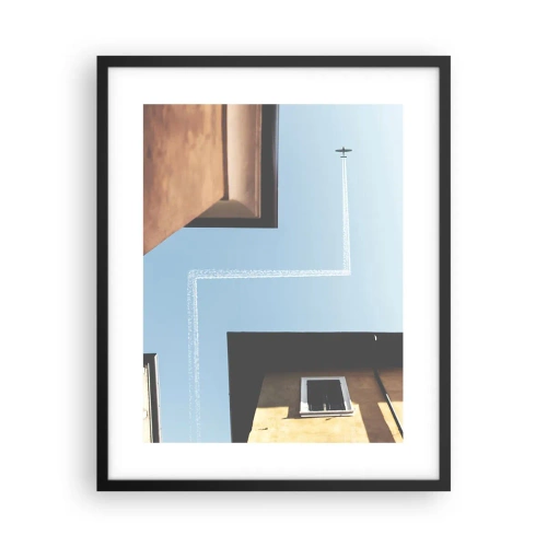 Poster în ramă neagră - Deasupra labirintului urban - 40x50 cm