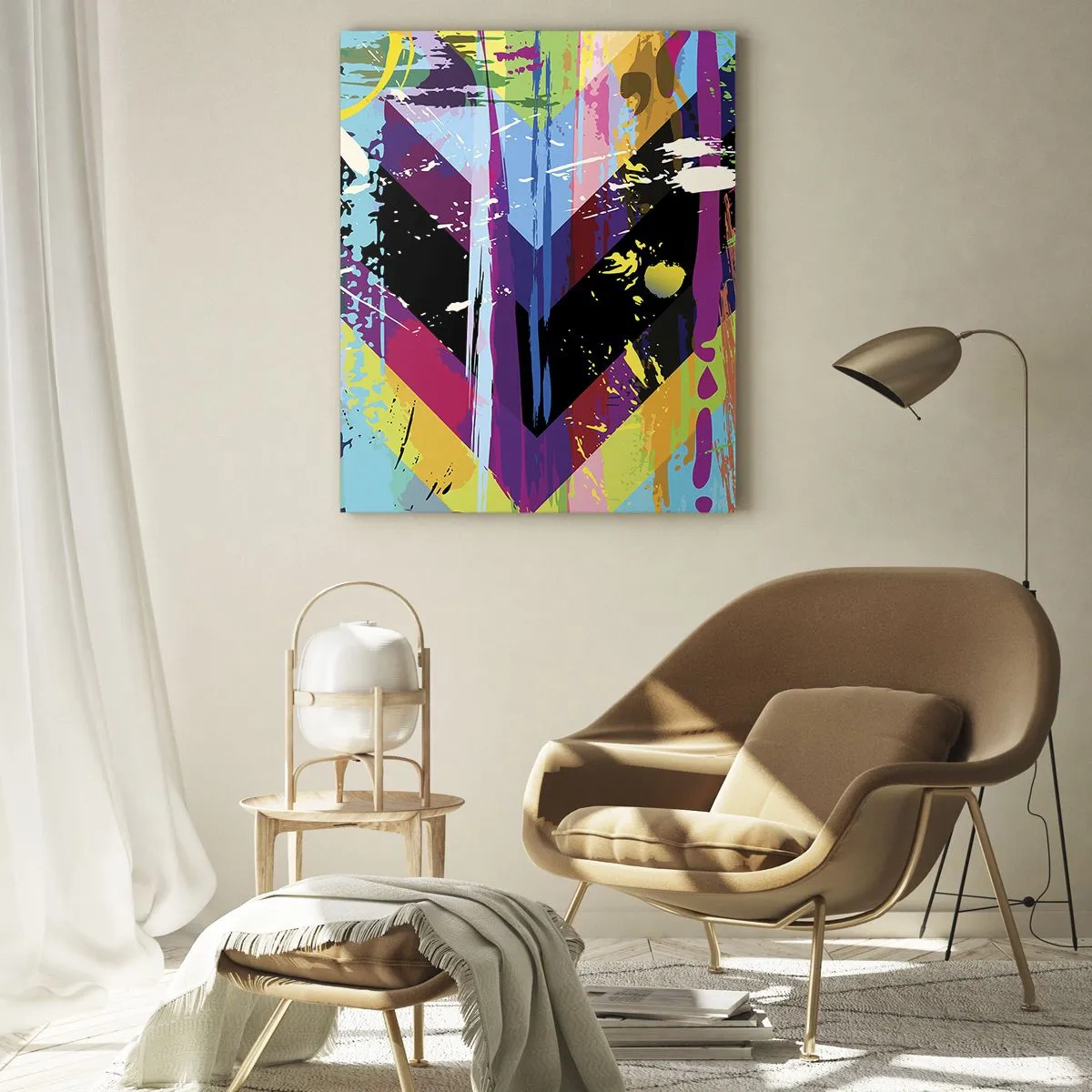 Tablou pe sticlă - De sus în jos - 50x70 cm
